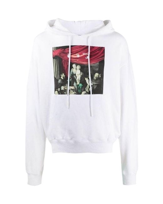 Off-White c/o Virgil Abloh White Caravaggio Print Hoodie for men