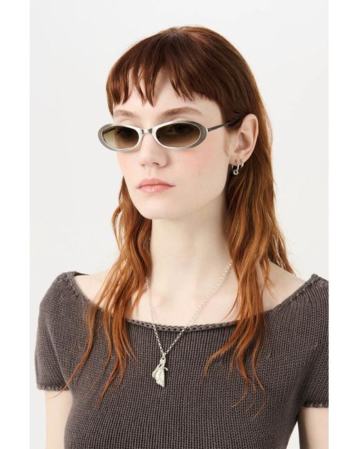 Our Legacy White Oval Frame Sunglasses for men