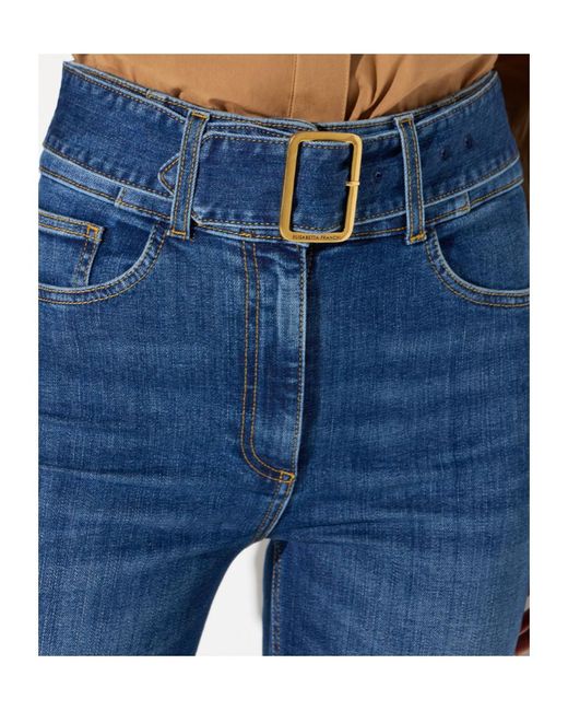 Elisabetta Franchi Blue Flared Jeans