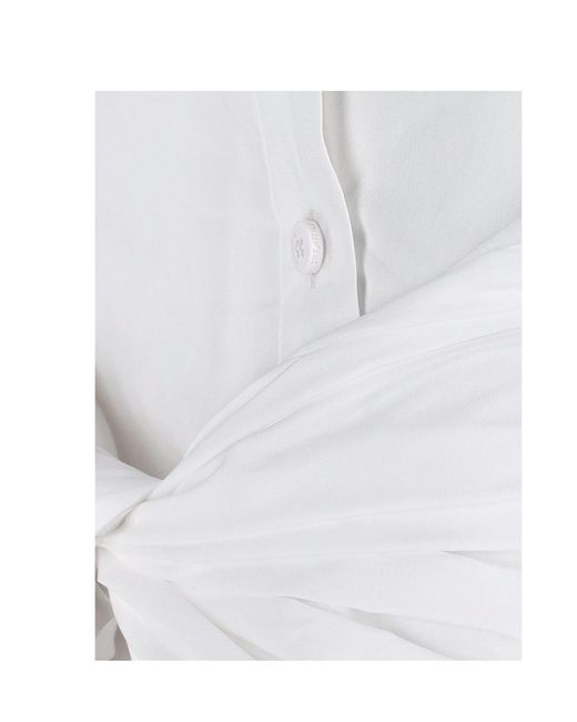 The Attico White The Strapped Shirt Dress