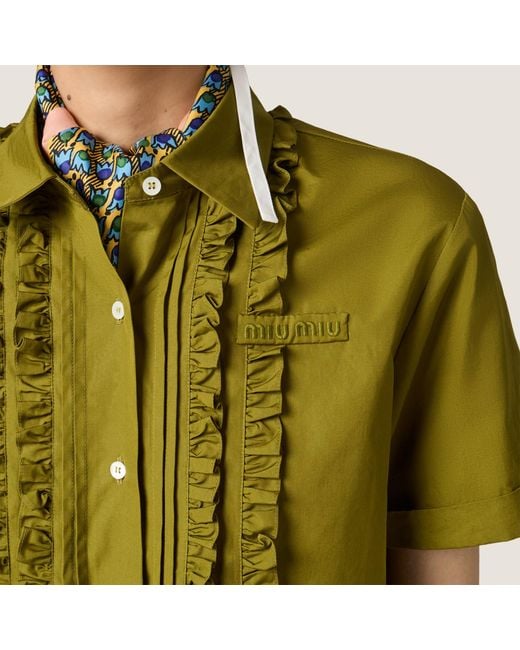 Miu Miu Green Poplin Shirt