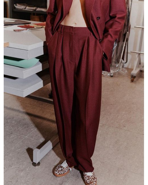 Marella Purple Wide-Leg Trousers