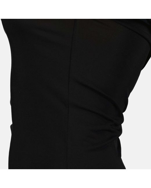 MARINE SERRE Black Draped Bustier Top