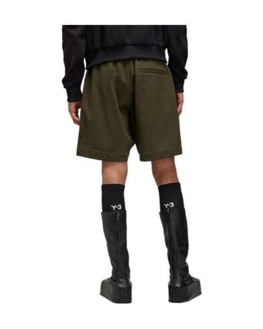 Y-3 Green Logo-Print Jersey Shorts for men