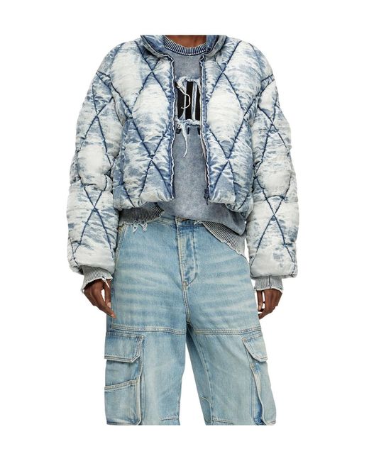 DIESEL Blue W-Histel Zip-Up Puffer Jacket