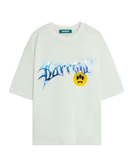 Barrow White Printed T-Shirt for men