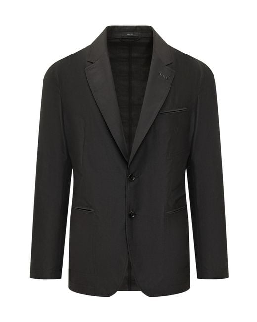 Tom Ford Black Single-Breasted Buttoned Blazer for men