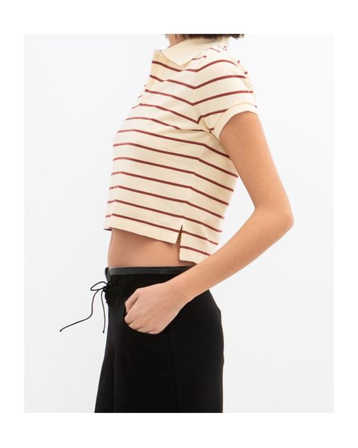 Rabanne Natural Rabanne Striped Polo T-Shirt