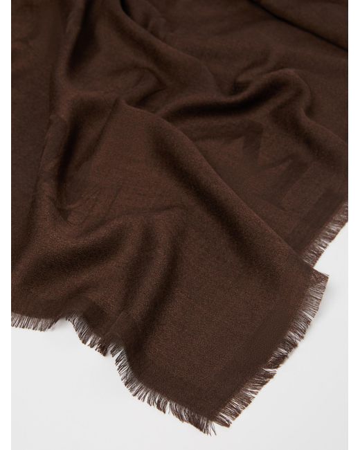 Max Mara Black Curvone Frayed Edge Scarf
