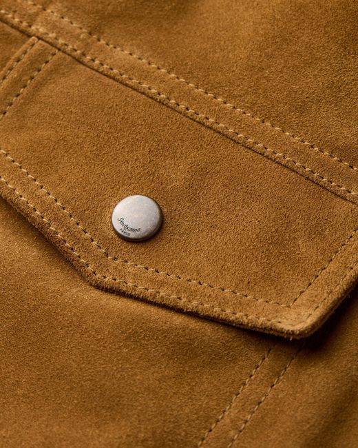 Saint Laurent Brown Suede Twin-Pocket Jacket for men