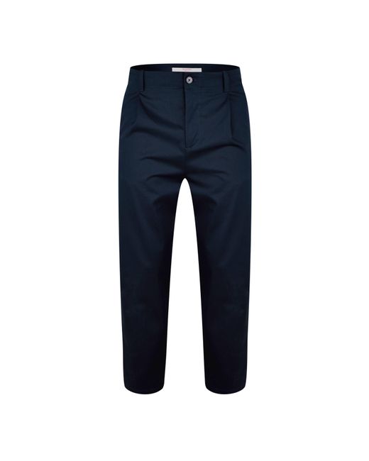 Valentino Blue Pleat Detail Tapered Trousers for men