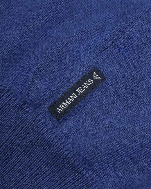 Armani Jeans Blue Round Neck Patch Pullover for men