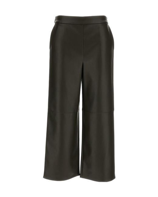 Max Mara Gray Straight-Leg Cropped Pants