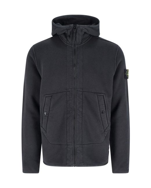 Stone Island Blue Long-Sleeved Casual Jacket for men