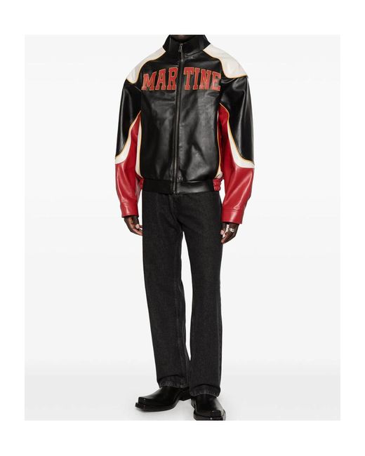 Martine Rose Blue Zip-Up High Neck Jacket for men