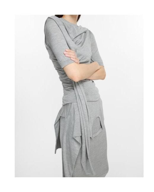 Acne Gray Asymmetrical T-Shirt