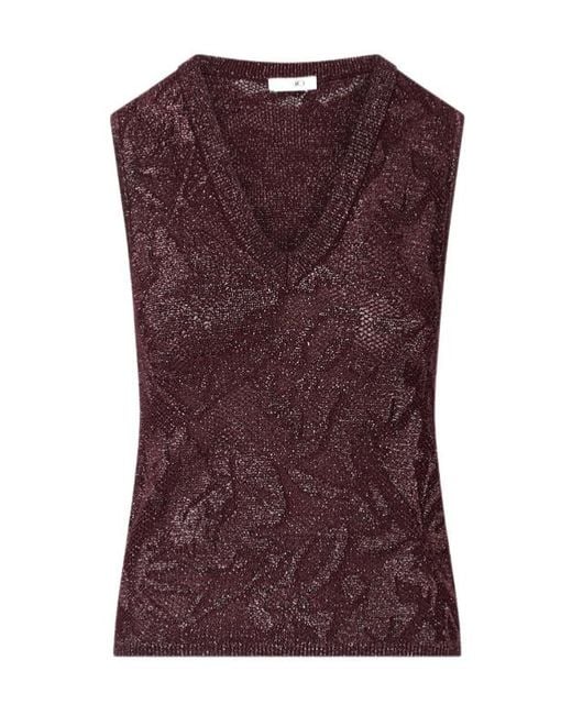 Liu Jo Purple Lame Lace Knit Top