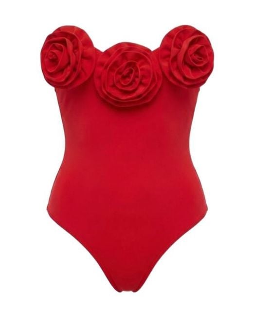LaRevêche Red Floral One-Piece Swimsuit