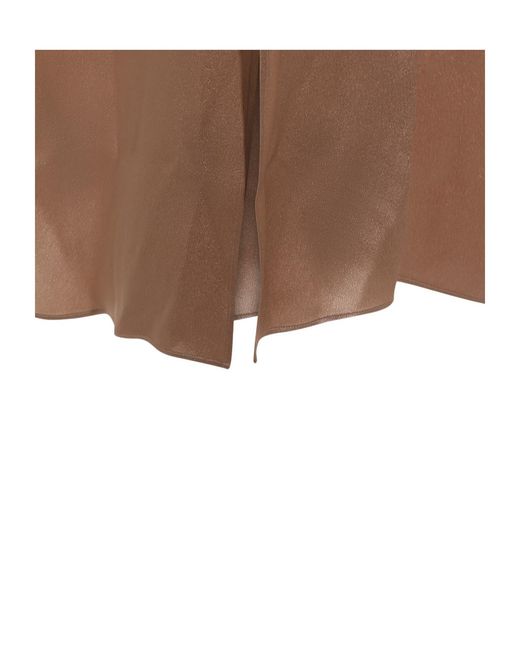 Antonelli Brown Satin Shirt Dress
