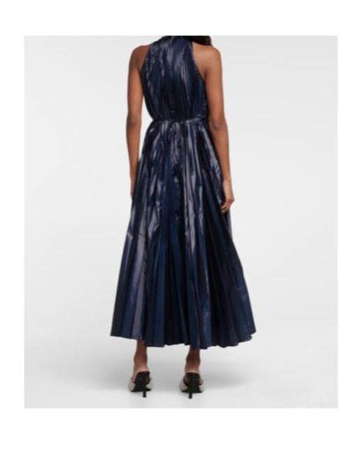 Christopher Kane Blue Embellished Halterneck Lamé Midi Dress