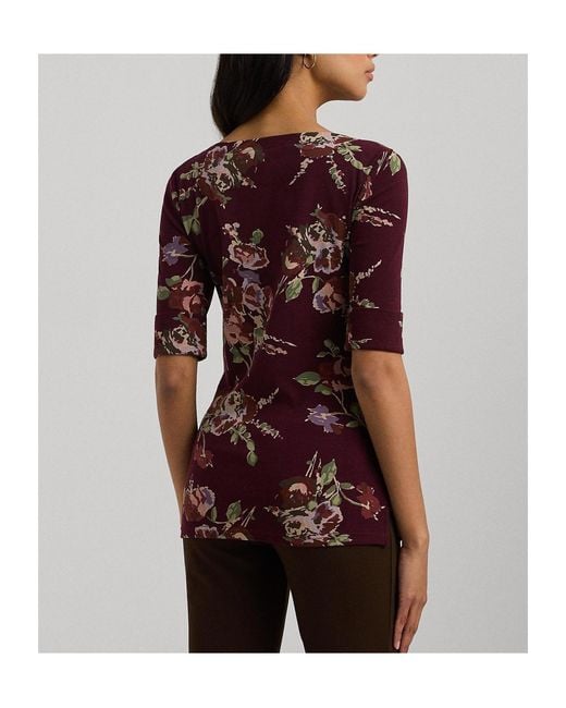Ralph Lauren Red Floral Cotton T-Shirt