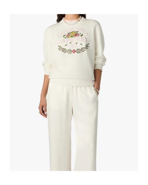 Casablanca White X Laduree Crew-Neck Cotton Jumper for men
