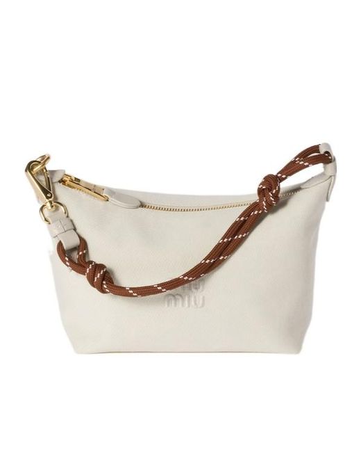 Miu Miu White Gabardine Sachet