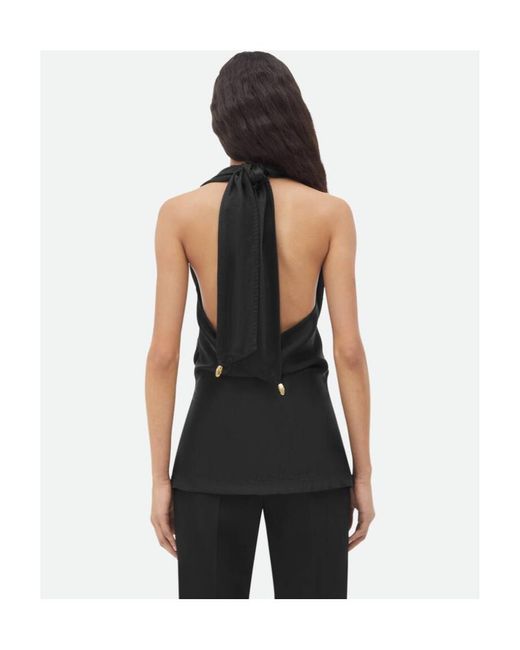 Bottega Veneta Black Fluid Draped Top