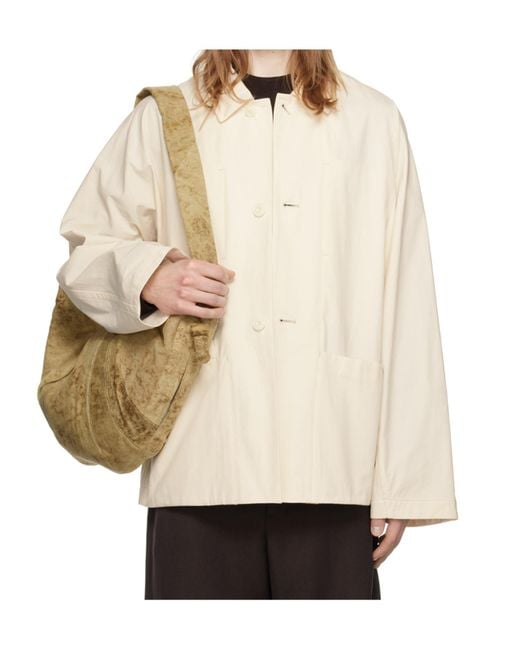 Lemaire White Straight Hem Shirt Jacket for men