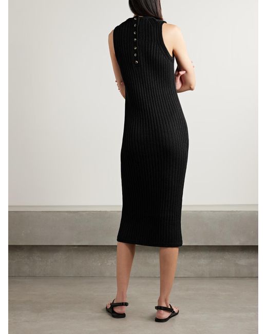 Proenza Schouler Black Leighton Ribbed Knit Dress