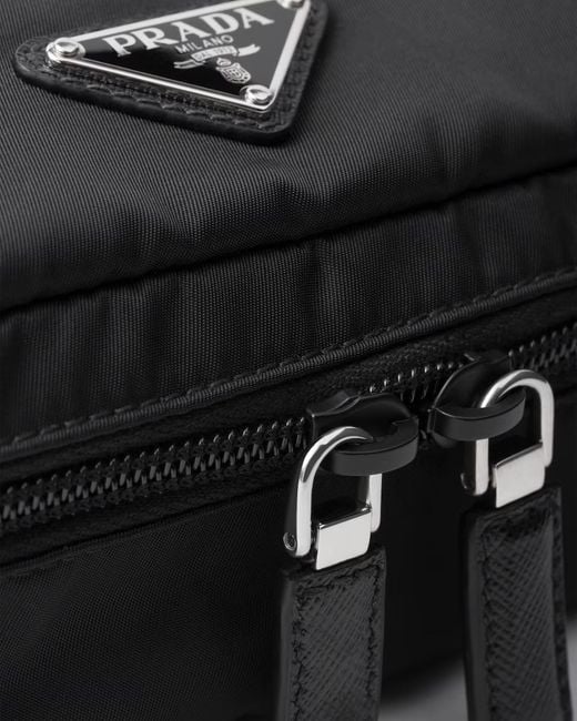 Prada Black Medium Re-Nylon Zipper Pouch for men