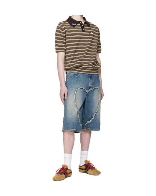 Carne Bollente Gray Pin-Up Patrol Striped Polo Shirt for men