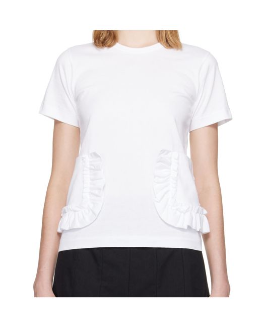 Comme des Garçons White Comme Des Garçons Girl Ruffle Pocket Crewneck T-Shirt