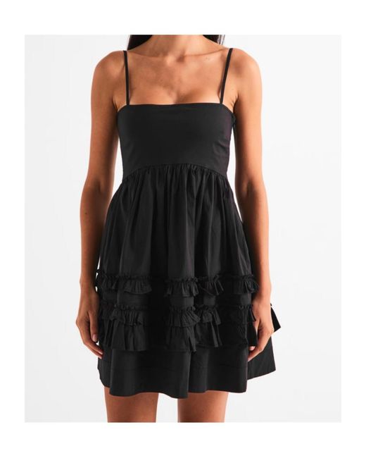 Ganni Black Spaghetti Strap Dress