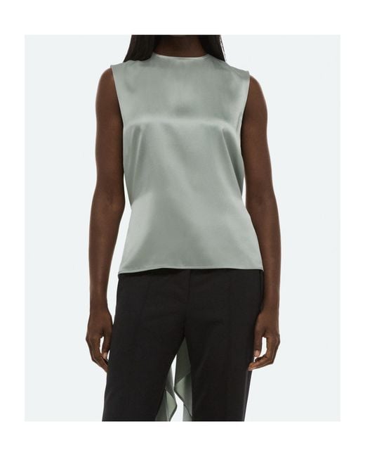 Helmut Lang Green Draped Scarf Top