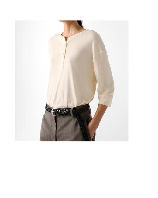 Studio Nicholson Natural Button-Collar Top