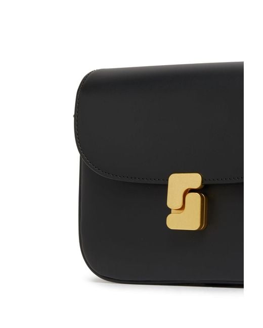 Soeur Black Flap Shoulder Bag