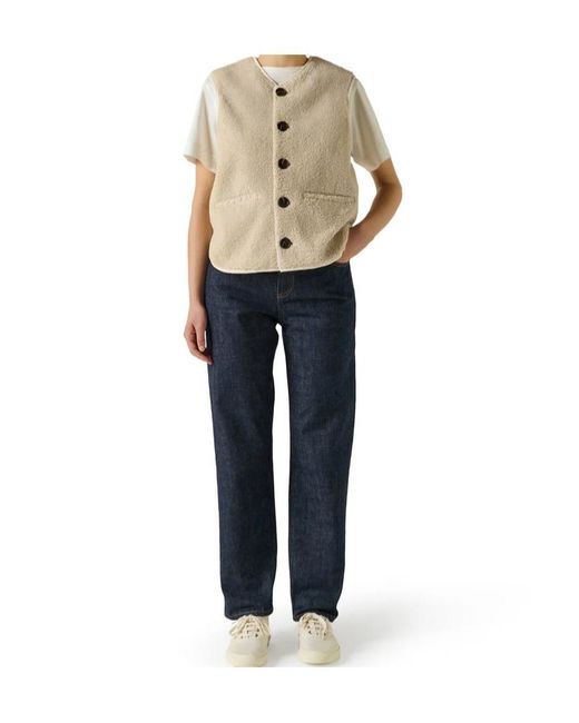 Soeur Natural Fusil Buttoned Fleece Waistcoat