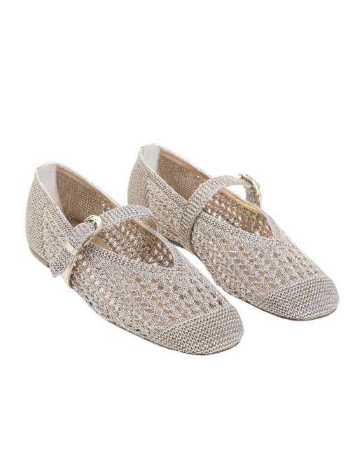 Stuart Weitzman Gray Openwork Mary Jane Shoes