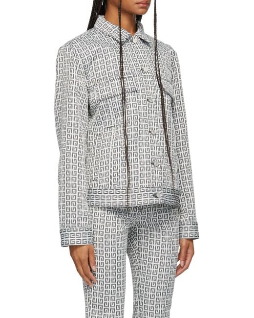 Givenchy Gray 4G Jacquard Denim Jacket
