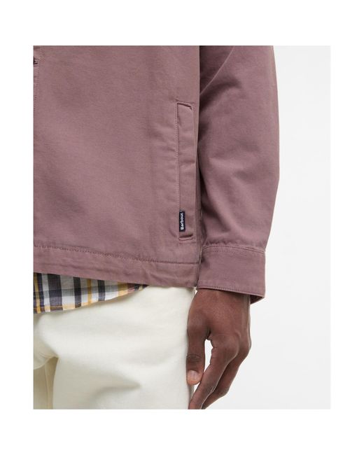 Barbour Purple Button-Down Shirt Jacket for men