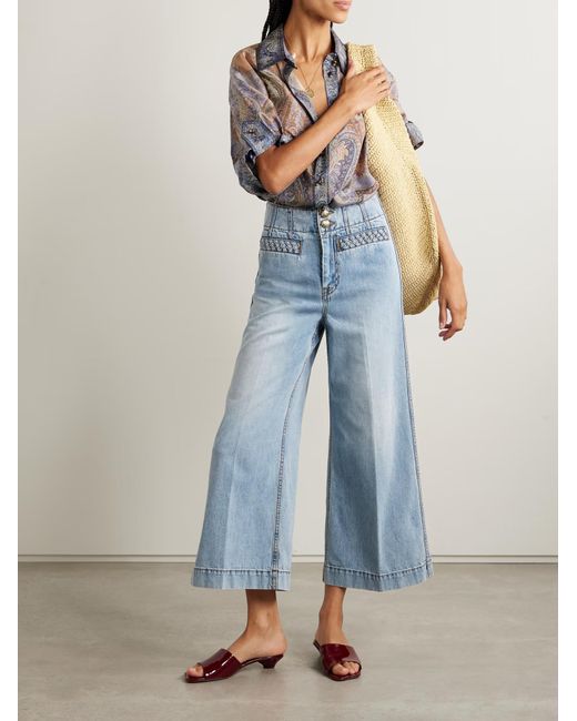 Zimmermann Blue Wanderlust Buttoned Jeans