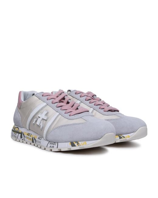 Premiata Gray Spliced Lace-Up Low-Top Casual Shoes