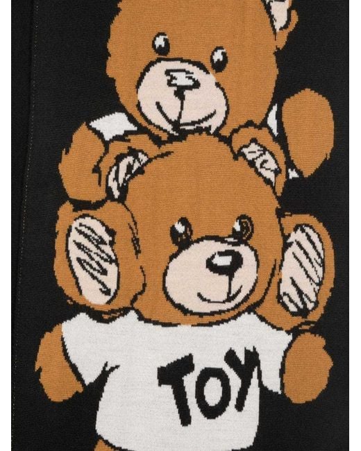 Moschino Black Teddy Bear-Motif Scarf for men