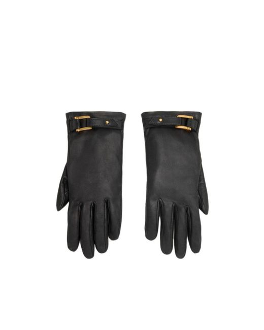 AMI Black Strap Detail Gloves