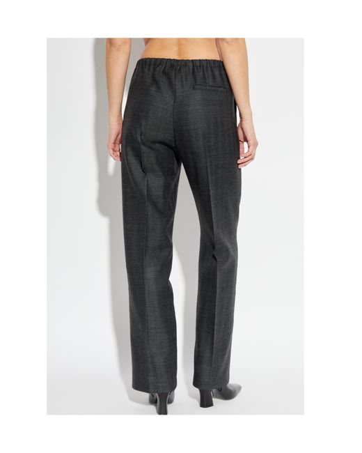 Forte_forte Gray Herringbone Pattern Trousers for men