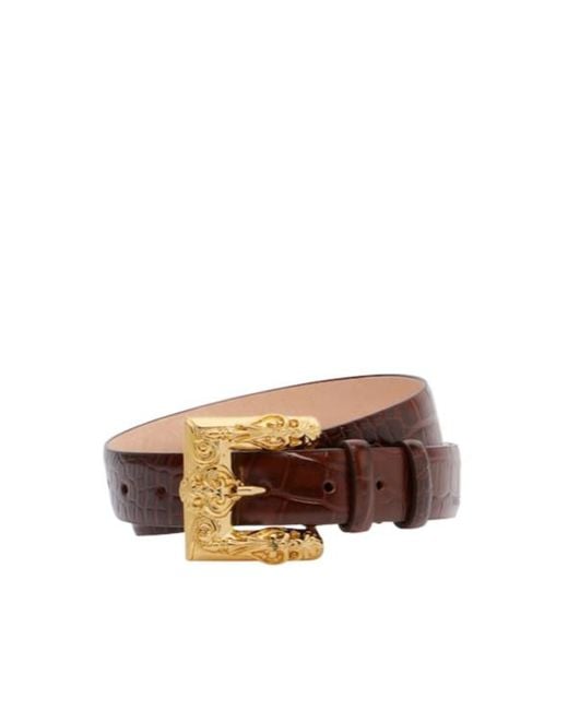 Magda Butrym Brown Croc-Effect Leather Belt
