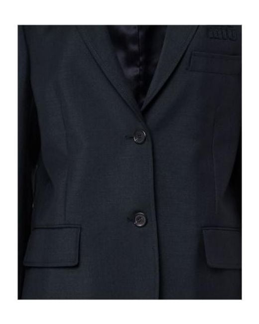 Miu Miu Blue Logo Blazer