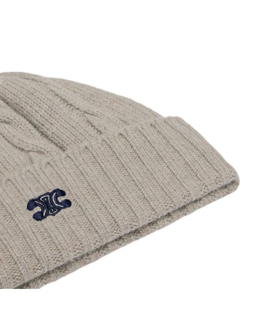 Céline Gray Triomphe Cable-Knit Beanie for men