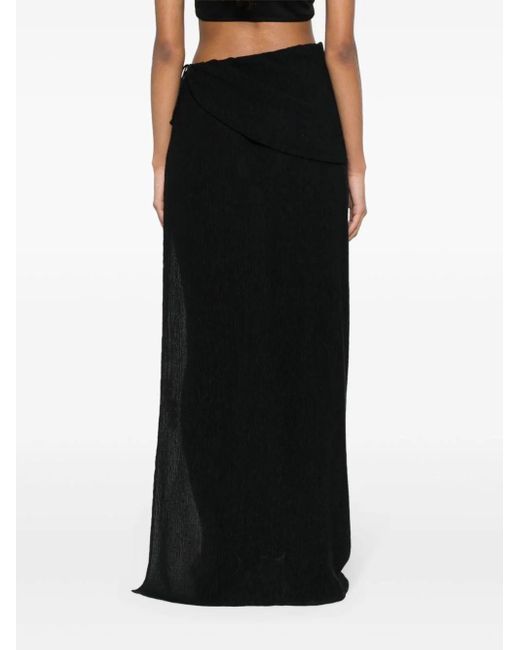Magda Butrym Black Asymmetric-Design Skirt